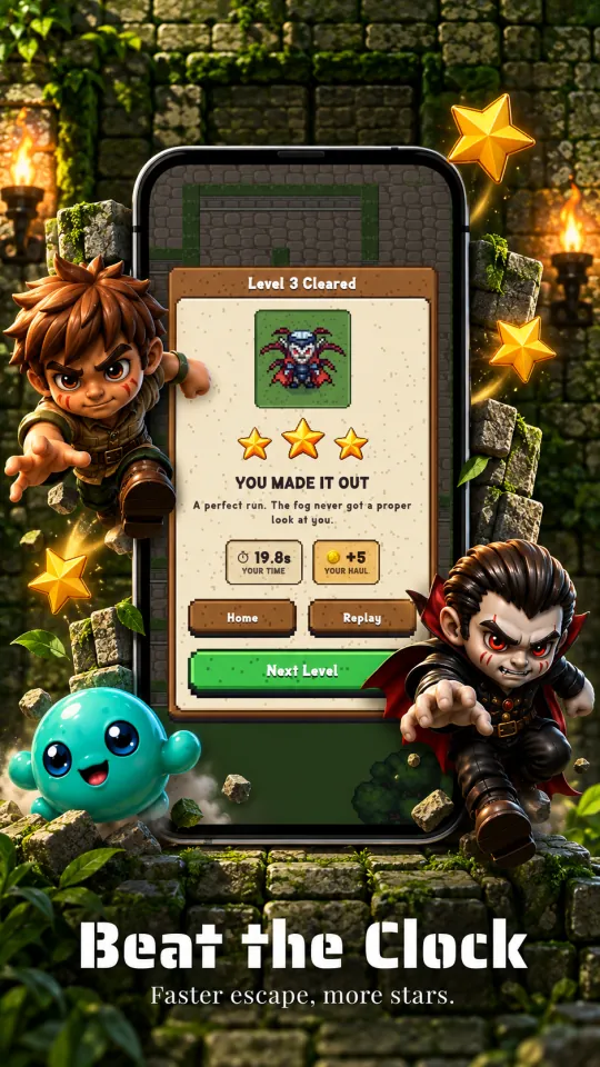 Beat the clock: faster escape, more stars