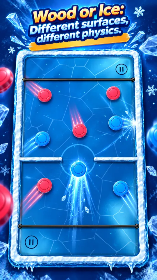 Wood or ice: different surfaces, different physics