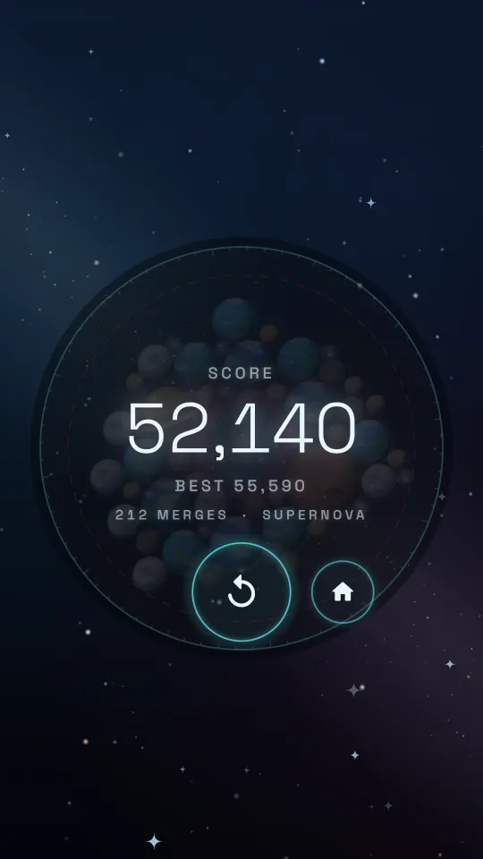 Game over: 52,140 points from 212 merges